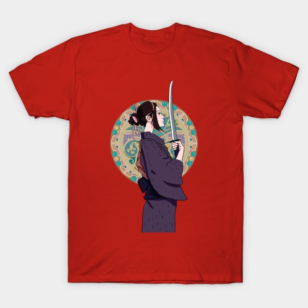 Samurai girl T-Shirt by Artofokan